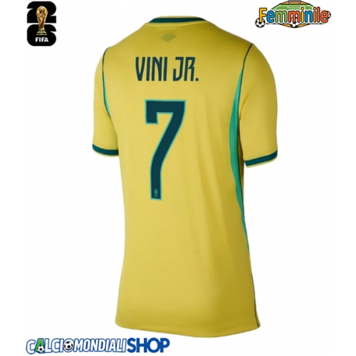Maglie da calcio Brasile Vinicius Junior #7 Prima Maglia Femminile Mondiali 2026  Manica Corta